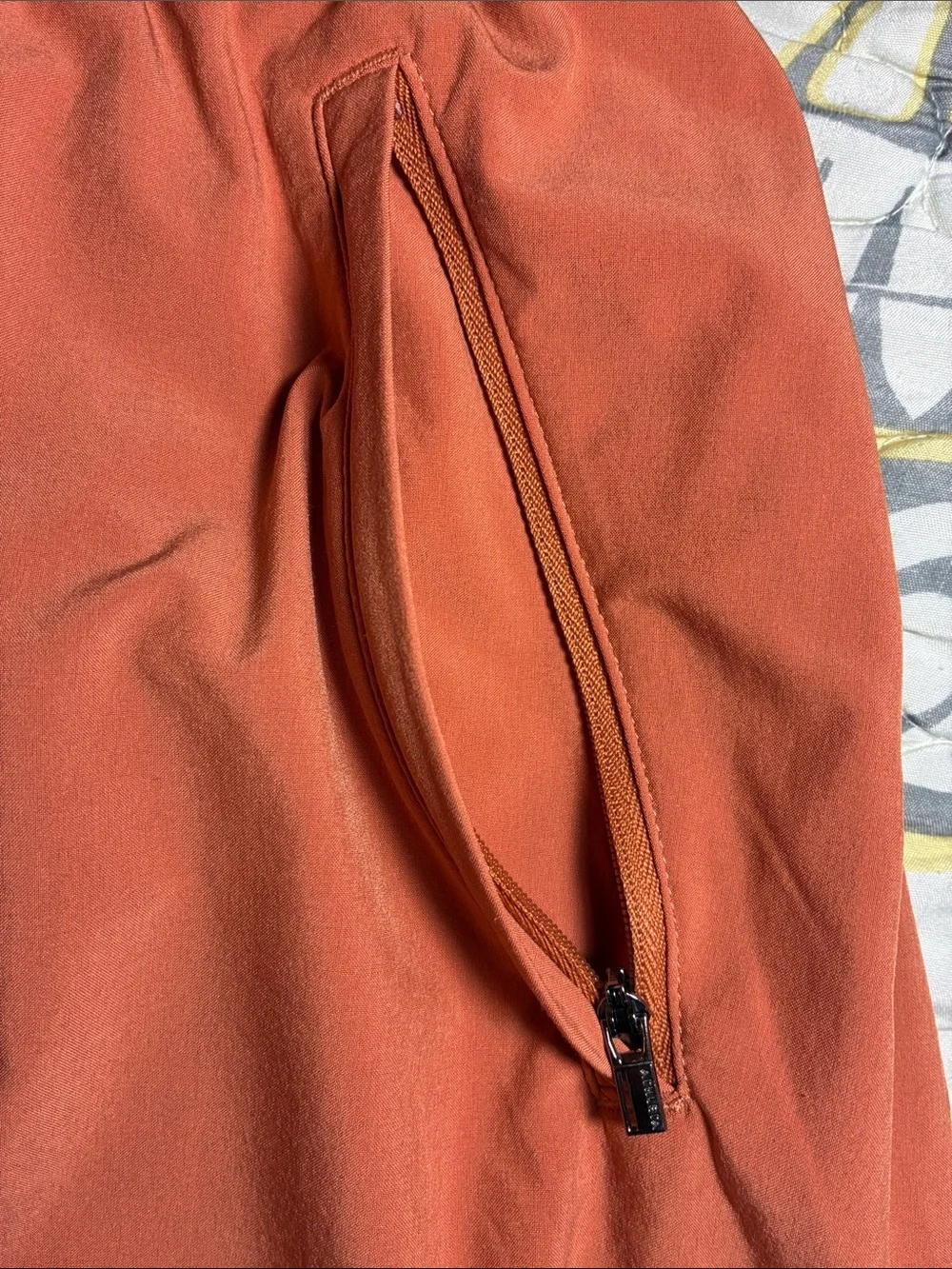 Athleta Arrival Midi Skirt Size 10 Orange Elastic Waistband - Picture 5 of 10